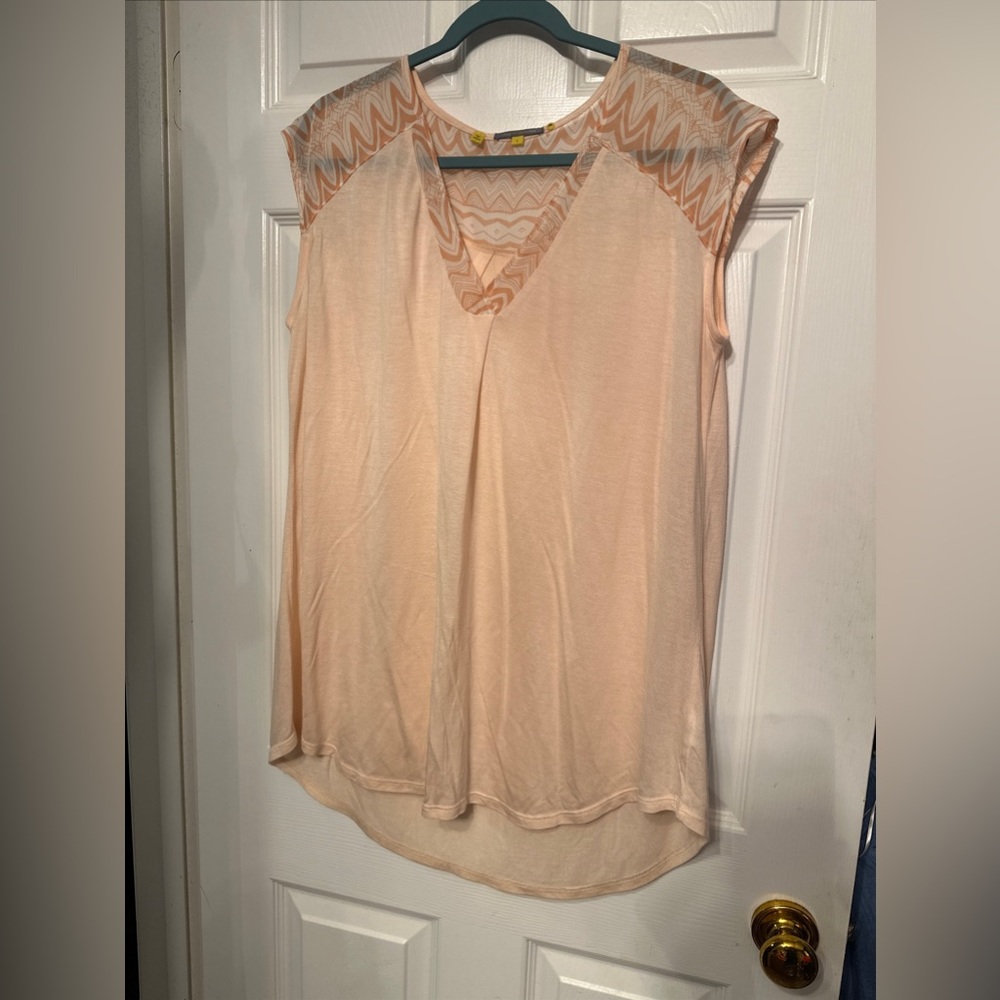 Little Yellow Button Anthropologie Size L Modal Hi-low Soft Tunic Shirt Women's